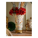 Ваза из фарфора на бронзовом основании Turquoise Blooming Garden варинант исполнения - 10 | Loft Concept в Екатеринбурге