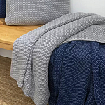 Плед из хлопка серого цвета Waffle Comfort варинант исполнения - 4 | Loft Concept в Екатеринбурге