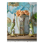 Ваза высокая из фарфора на бронзовом основании Turquoise Blooming Garden варинант исполнения - 10 | Loft Concept в Екатеринбурге