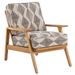 Кресло с каркасом из массива дуба Deniaud Oak Rhombus Beige Armchair варинант исполнения - 1 | Loft Concept в Екатеринбурге