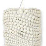 Настенный бра декорированный деревянными белыми круглыми бусинами White Wooden Beads Wall Lamp варинант исполнения - 2 | Loft Concept в Екатеринбурге