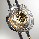 Бра черного цвета с круглым прозрачным стеклянным плафоном Virelia  варинант исполнения - 4 | Loft Concept в Екатеринбурге