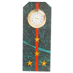 Часы погон ВС подарочные настольные из натурального камня Змеевик Military Clock варинант исполнения - 10 | Loft Concept в Екатеринбурге