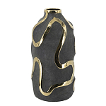 Ваза с золотыми акцентными полосами на черном матовом фоне Accent Tape варинант исполнения - 2 | Loft Concept в Екатеринбурге