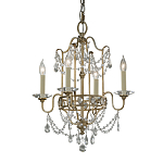 Люстра подвеная с 4-мя лампами и стеклянными подвесками в классическом стиле Feiss варинант исполнения - 1 | Loft Concept в Екатеринбурге