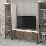 Витрина левая 1-дверная с ящиком и 5-ю белыми полками Harper Line варинант исполнения - 2 | Loft Concept в Екатеринбурге