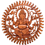 Панно из дерева круглое Ганеша Panel With Animals варинант исполнения - 1 | Loft Concept в Екатеринбурге