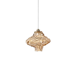 Подвесной светильник с плафоном из фактурного светло-янтарного стекла Light Ensemble варинант исполнения - 2 | Loft Concept в Екатеринбурге