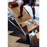 Дизайнерское кресло на металлическом каркасе с подставкой для ног Poltronova Mies Armchair варинант исполнения - 8 | Loft Concept в Екатеринбурге