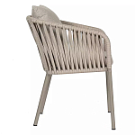 Стул серо-бежевый с декоративным плетением на спинке и подлокотниках Chair Weave варинант исполнения - 2 | Loft Concept в Екатеринбурге