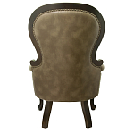 Кресло кожаное с мягкими подлокотниками на 4-х деревянных ножках Evelyn Classical Armchair варинант исполнения - 2 | Loft Concept в Екатеринбурге