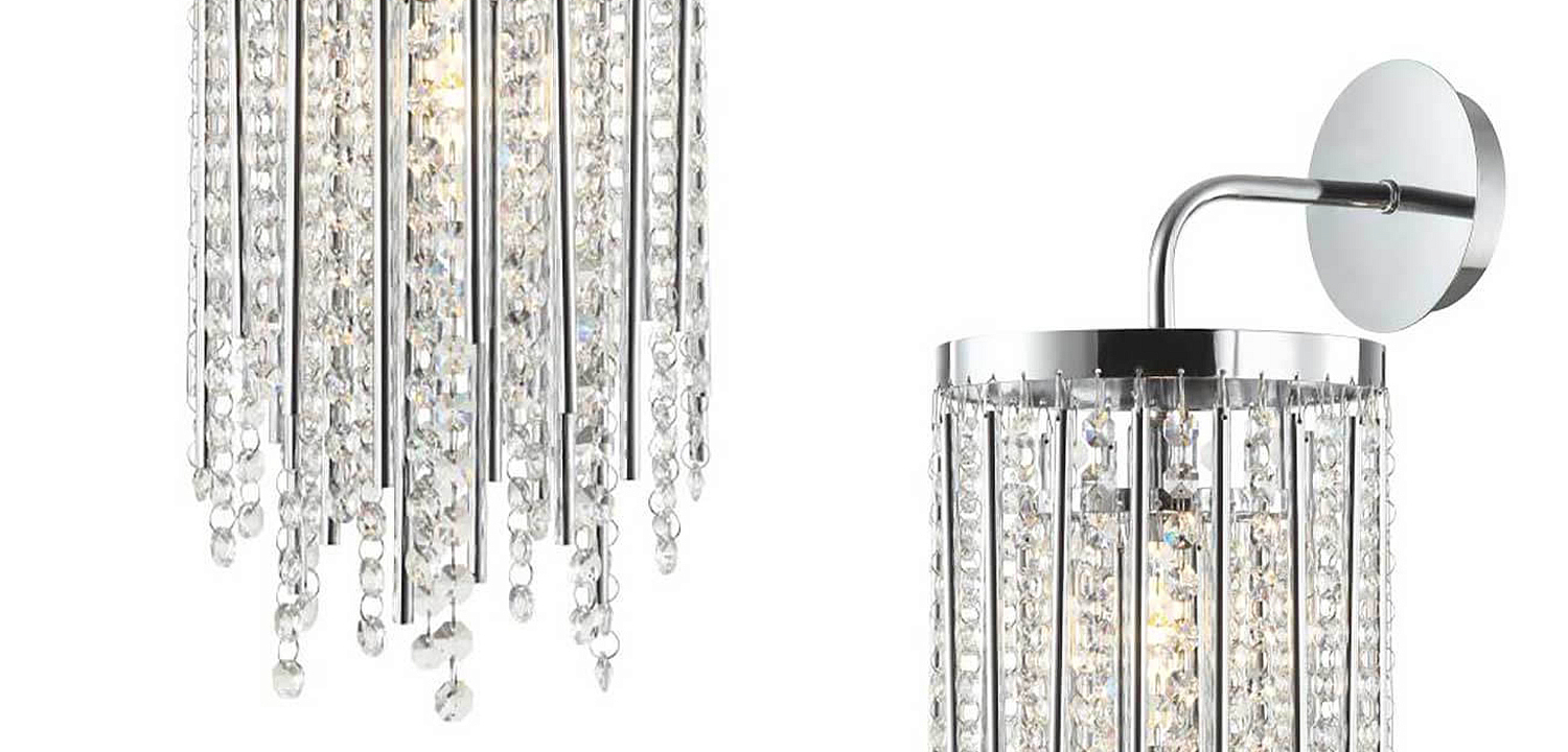 Бра Crystal Wind Chimes Chrome Wall Lamp Бра Crystal Wind Chimes Chrome Wall Lamp - Loft-Concept в Екатеринбурге