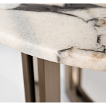 Столик журнальный с круглой мраморной столешницей Unique Stone Design варинант исполнения - 3 | Loft Concept в Екатеринбурге