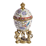 Шкатулка в форме яйца на величественных львах из фарфора с бронзовыми элементами Eden Garden варинант исполнения - 4 | Loft Concept в Екатеринбурге