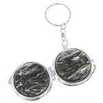 Зеркало брелок карманное двухстороннее из натурального камня Серафинит Stone Mirrors варинант исполнения - 6 | Loft Concept в Екатеринбурге