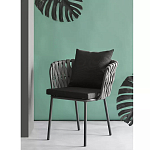 Стул мягкий с декором в виде плетеных лент на спинке и подлокотниках Semicircular Chair Decorated with Ribbons варинант исполнения - 1 | Loft Concept в Екатеринбурге