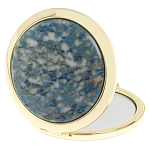 Зеркало карманное складное круглое из натурального камня Лазурит в подарочной упаковке Gold Stone Mirrors варинант исполнения - 2 | Loft Concept в Екатеринбурге