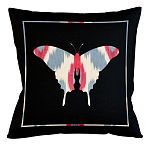 Подушка декоративная бабочка с узором красного и серого цвета Ikat Pattern варинант исполнения - 1 | Loft Concept в Екатеринбурге