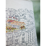 Настольная лампа с принтом на белом тканевом абажуре Roof Garden Lamp варинант исполнения - 4 | Loft Concept в Екатеринбурге