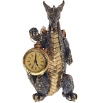 Часы в виде дракона Gold Black Dragon with Clock варинант исполнения - 1 | Loft Concept в Екатеринбурге