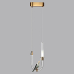 Подвесной светильник с декоративной фигуркой птицы на прозрачной изогнутой трубке Ganthea варинант исполнения - 4 | Loft Concept в Екатеринбурге