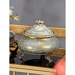 Шкатулка голубого цвета с золотым растительным узором Eden Garden варинант исполнения - 3 | Loft Concept в Екатеринбурге