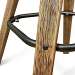 Барный стул со спинкой и мягкой обивкой с ромбами на 4-х деревянных ножках Бежевый Велюр Ava Charm варинант исполнения - 7 | Loft Concept в Екатеринбурге