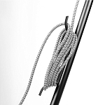 Торшер в виде прожектора с круглым тканевым абажуром на треноге черного цвета Radiance Éclat варинант исполнения - 7 | Loft Concept в Екатеринбурге