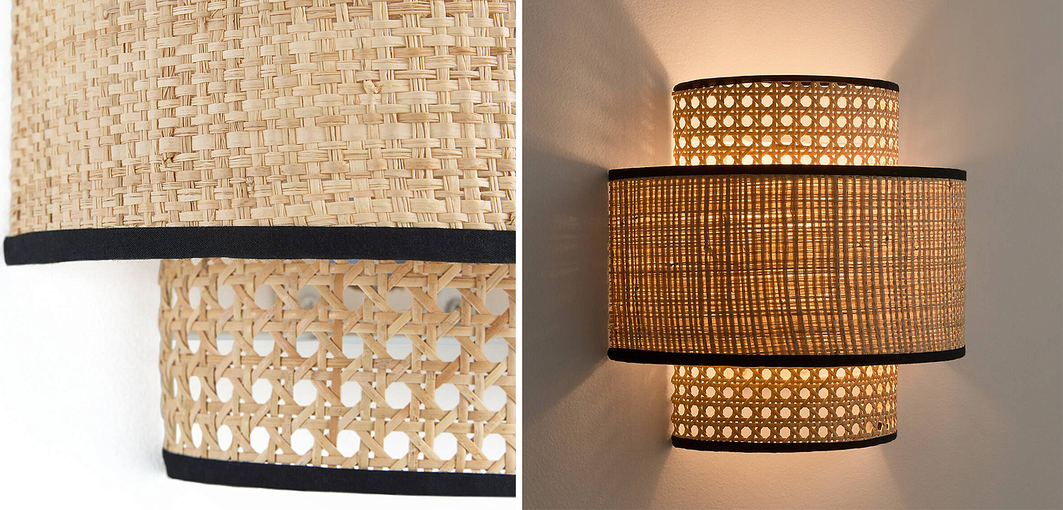 Бра Ottar Wicker Double lampshade - Loft-Concept в Екатеринбурге