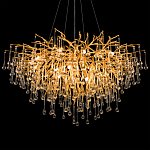 Люстра подвесная с прозрачными стеклянными подвесками в форме капель Диаметр 100 см Droplet Chandelier варинант исполнения - 8 | Loft Concept в Екатеринбурге