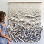 Дизайнерское современное текстильное панно Жемчуг варинант исполнения - 1 | Loft Concept в Екатеринбурге