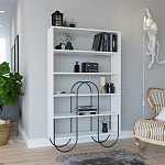 Стеллаж прямой белый с 5-ю открытыми полками NORFOLK BOOKCASE WHITE варинант исполнения - 1 | Loft Concept в Екатеринбурге