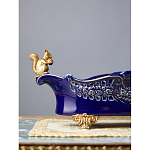 Чаша темно-синего цвета из фарфора с бронзовыми фигурками белок Eden Garden porcelain and bronze варинант исполнения - 2 | Loft Concept в Екатеринбурге