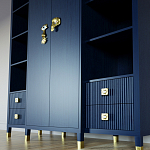 Большой шкаф с витриной Elsa Dreams Blue варинант исполнения - 4 | Loft Concept в Екатеринбурге