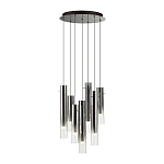 Люстра каскадная с 7-ю цилиндрическими плафонами из стекла Luminous Cylinders варинант исполнения - 2 | Loft Concept в Екатеринбурге