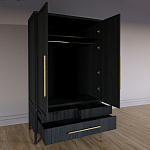 Шкаф платяной Primo с выдвижными ящиками шпон Светлый дуб варинант исполнения - 4 | Loft Concept в Екатеринбурге