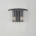 Бра со стеклянными прозрачными трубками и черным металлическим каркасом Nembus варинант исполнения - 1 | Loft Concept в Екатеринбурге