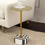 Дизайнерский журнальный стол с круглой столешницей на чёрно-белом основании Muruv варинант исполнения - 2 | Loft Concept в Екатеринбурге