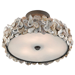 Потолочный светильник круглый с абажуром из устричных раковин Sea Ravens варинант исполнения - 3 | Loft Concept в Екатеринбурге