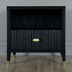 Прикроватная тумбочка с полкой Elsa Dreams Black варинант исполнения - 5 | Loft Concept в Екатеринбурге