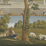 Обои ручная роспись Monuments of Paris Roberts on scenic paper варинант исполнения - 1 | Loft Concept в Екатеринбурге