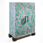 Премиальный Шкаф Defoliation двухстворчатый роспись зеленые листья  варинант исполнения - 1 | Loft Concept в Екатеринбурге