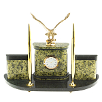 Настольный письменный набор из змеевика и бронзы с декором в виде орла Successful Leader варинант исполнения - 1 | Loft Concept в Екатеринбурге