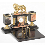 Настольный письменный набор из яшмы и долерита с декором виде льва Manager Organizer варинант исполнения - 2 | Loft Concept в Екатеринбурге