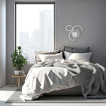 Бра белого цвета с изогнутыми световыми линиями и круглым основанием Luke Lampco Tracer Lamp варинант исполнения - 7 | Loft Concept в Екатеринбурге