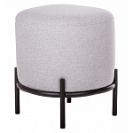 Круглый пуф на металлических ножках с обивкой из рогожки Casey Poof варинант исполнения - 2 | Loft Concept в Екатеринбурге