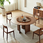 Стол обеденный круглый с двойной столешницей Walnut Wood Table варинант исполнения - 3 | Loft Concept в Екатеринбурге