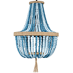 Люстра каплевидной формы украшенная круглыми бусинами Wooden Chandelier Blue варинант исполнения - 1 | Loft Concept в Екатеринбурге