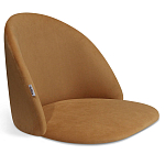 Барный стул со спинкой и металлической подставкой на 3-х деревянных ножках Горчичный Велюр Vendramin Chair варинант исполнения - 2 | Loft Concept в Екатеринбурге