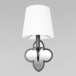 Бра с белым текстильным абажуром и декоративным основанием в виде четырехлистника с зеркальной вставкой Vitorino варинант исполнения - 12 | Loft Concept в Екатеринбурге